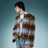 Luxury High Quality Streetwear Jacket | Custom Rhinestone Plaid Jacket | Crop Fit Cardigan Jacket