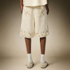 Custom Wide Leg Knee Shorts | Men's Flower Embroidery Casual Shorts | Vintage Sweat Shorts