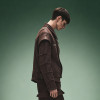 Custom Men's Casual Moto Jacket | Vintage Distressed Faux Leather Jacket | Layer Sleeve Jacket