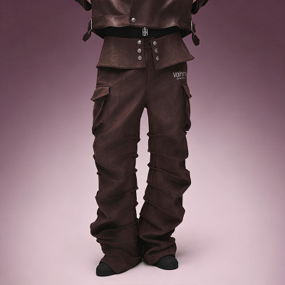 OEM Custom Casual Vintage Pants | Stack leg  Men's Cargo Trousers | Streetwear Apparel Manufacturer