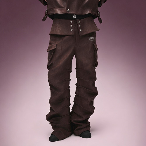 OEM Custom Casual Vintage Pants | Stack leg Men's Cargo Trousers | Streetwear Apparel Manufacturer