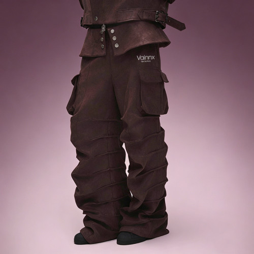 OEM Custom Casual Vintage Pants | Stack leg Men's Cargo Trousers | Streetwear Apparel Manufacturer