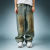 OEM Custom Streetwear Jeans | Vintage Washed Denim Pants | Distressed Baggy Wide Leg Denim Trousers