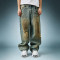 OEM Custom Streetwear Jeans | Vintage Washed Denim Pants | Distressed Baggy Wide Leg Denim Trousers
