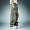 OEM Custom Streetwear Jeans | Vintage Washed Denim Pants | Distressed Baggy Wide Leg Denim Trousers