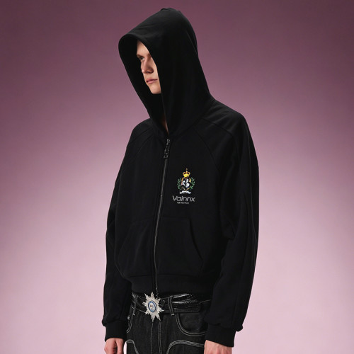 Custom Embroidery Hoodie | Vintage Luxury Streetwear Hoodie | Fleece Crop fit Streetwear Hoodie