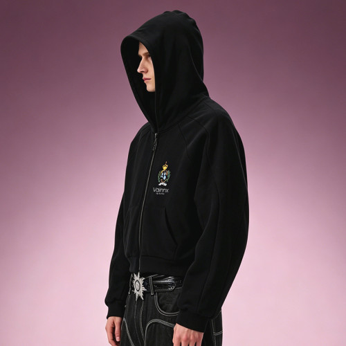 Custom Embroidery Hoodie | Vintage Luxury Streetwear Hoodie | Fleece Crop fit Streetwear Hoodie