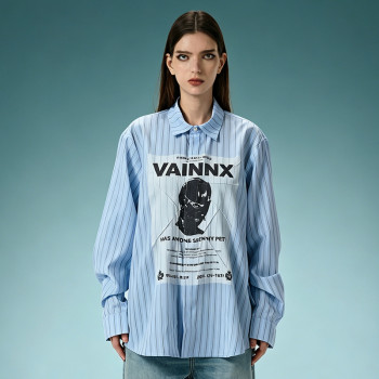Custom 260 Gsm Cotton Shirt | Stripe Oversize Screen Print Shirt | Men's Streetwear Shirt