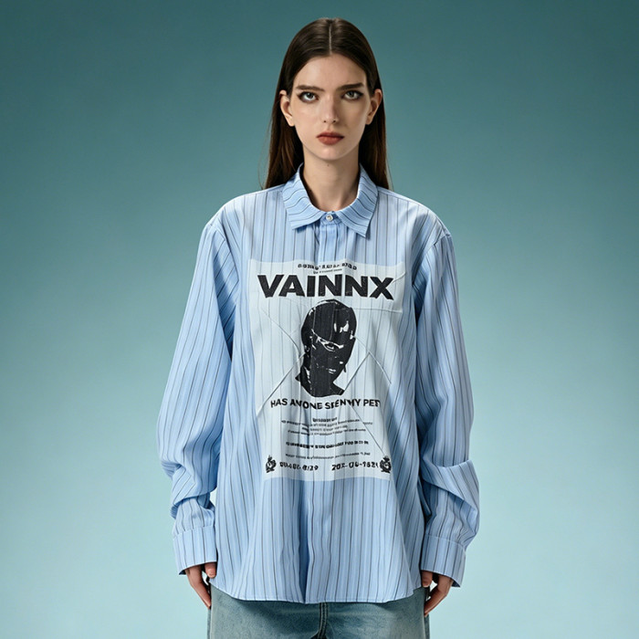 Custom 260 Gsm Cotton Shirt | Stripe Oversize Screen Print Shirt | Men's Streetwear Shirt