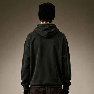 Custom Oversized Gothic Sweatshirt | Vintage Acid Wash Hoodie | 100% Cotton DTG Letter Print Hoodie