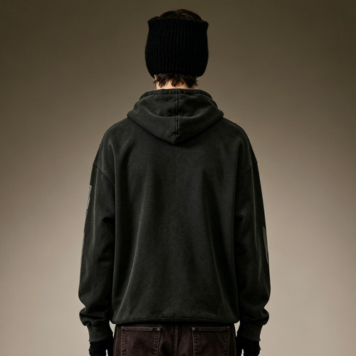 Custom Oversized Gothic Sweatshirt | Vintage Acid Wash Hoodie | 100% Cotton DTG Letter Print Hoodie