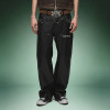 Custom Logo Pants |  Front Pocket Baggy Punk Men's Pants |  Straight Fit Faux Leather Trousers