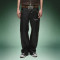 Custom Logo Pants |  Front Pocket Baggy Punk Men's Pants |  Straight Fit Faux Leather Trousers