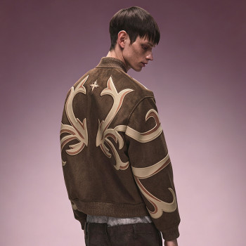 Custom Men  Bomber Jacket | Men's Varsity Baseball Jacket | Appliqué Patchwork Retro Jacket