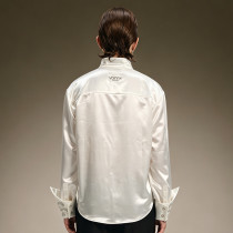 Custom Luxury Shirt | Rhinestone Oversized Streetwear Blouse | Embroidery Flare Cuff Shirt