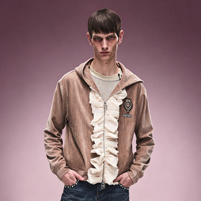 Custom Washed Velvet Fleece Hoodie | Oversized Zip Up Hoodie For Men | Patchwork Embroidery Sweatshirt
