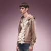 Custom Washed Velvet Fleece Hoodie | Oversized Zip Up Hoodie For Men | Patchwork Embroidery Sweatshirt