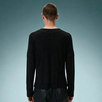 Custom Cotton Slim Fit T-shirt | Lightweight Long Sleeve T-shirt | Panel Spliced Snap Placket Gothic Tee