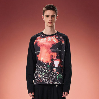 Custom Men's Long Sleeve Digital Print Tee | Thick Cotton Designer T-shirt | Men's  Y2K Streetwear Tee