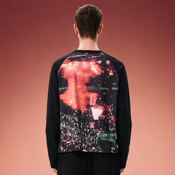 Custom Men's Long Sleeve Digital Print Tee | Thick Cotton Designer T-shirt | Men's  Y2K Streetwear Tee