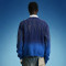 Custom Mohair Gradient Blue Knit Sweater | Oversized Casual Sweater | High Quality Rhinestone Sweater
