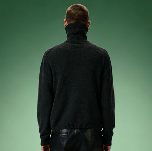 Custom Graphic Jacquard Full Zip Sweater | Streetwear Cardigan Sweater | Turtleneck Wool Men's Knit Jacket