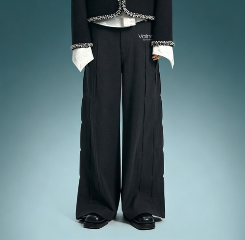 OEM ODM Custom Logo Luxury Streetwear Pants | High Quality Baggy Pants | Wide Leg Suit Pants