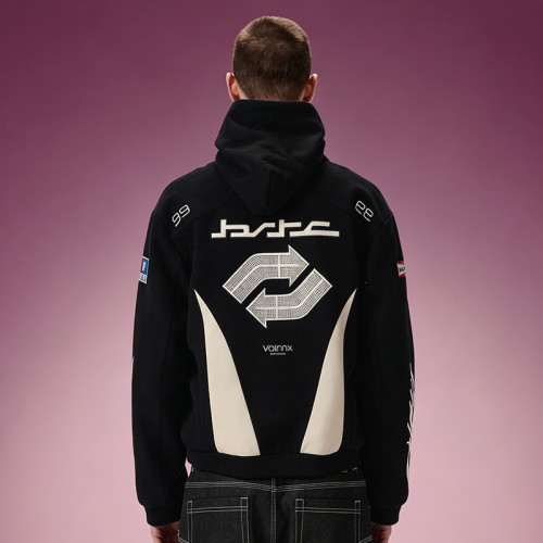 Stand Collar Cropped Fleece Jacket | Custom Bomber Racing Jacket | Y2K Streetwear Jacket For Men