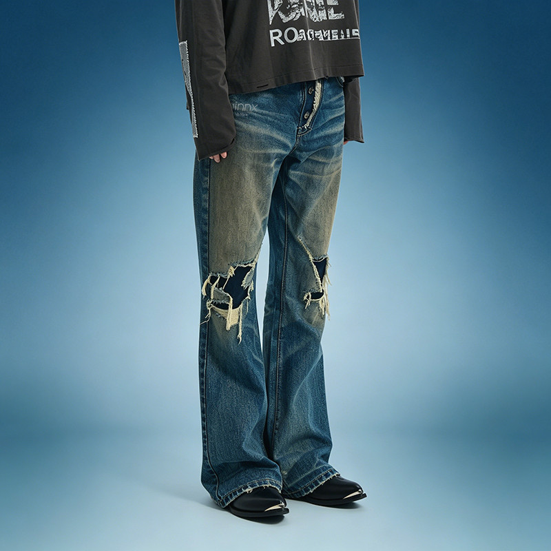 Washed Denim Pants