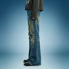 OEM Custom Y2K Streetwear Jeans | Vintage Washed Denim Pants | Wide Flare Distressed Jeans