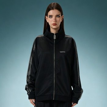 Custom Letter Print Jacket | Sport Track Retro Y2K Streetwear Jacket | Polyester Zipper Jackets