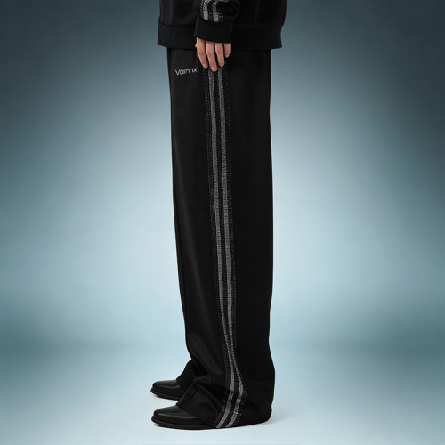 Custom Stripe Elastic Waist Pants | Wide Leg Jogger Pants | Wrinkle Resistant Quick Dry Pants