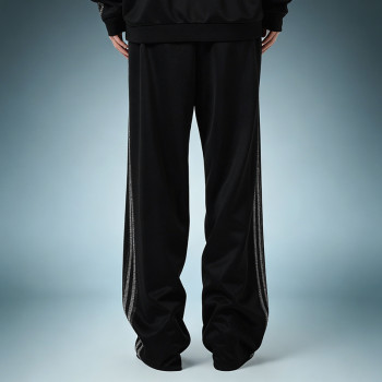 Custom Stripe Elastic Waist Pants | Wide Leg Jogger Pants | Wrinkle Resistant Quick Dry Pants