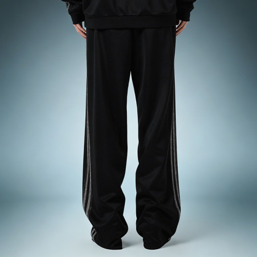 Custom Stripe Elastic Waist Pants | Wide Leg Jogger Pants | Wrinkle Resistant Quick Dry Pants