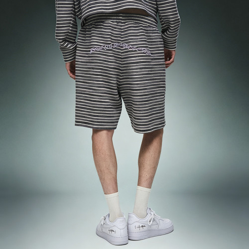 Custom Casual Sports Shorts | Men's Stripe Knee Length Shorts | Drawstring Waist Cotton Shorts