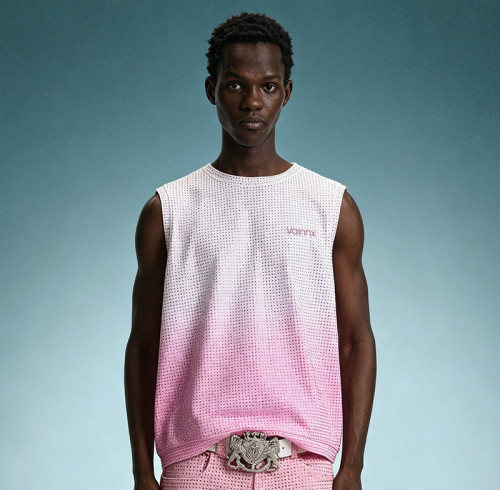 Custom Lightweight Breathable T-shirt | Rhinestone Sleeveless Tee | Gradient Streetwear Sleeveless Tee