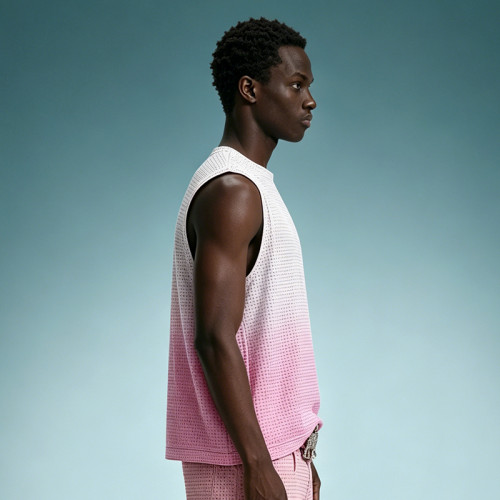 Custom Lightweight Breathable T-shirt | Rhinestone Sleeveless Tee | Gradient Streetwear Sleeveless Tee