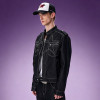 Custom Washed Vintage Denim Jacket | Streetwear Cropped Jacket | Stand Collar Men's Casual Zip Jacket