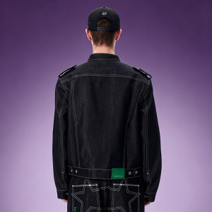 Custom Washed Vintage Denim Jacket | Streetwear Cropped Jacket | Stand Collar Men's Casual Zip Jacket