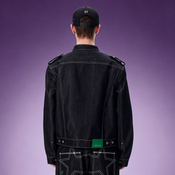 Custom Washed Vintage Denim Jacket | Streetwear Cropped Jacket | Stand Collar Men's Casual Zip Jacket