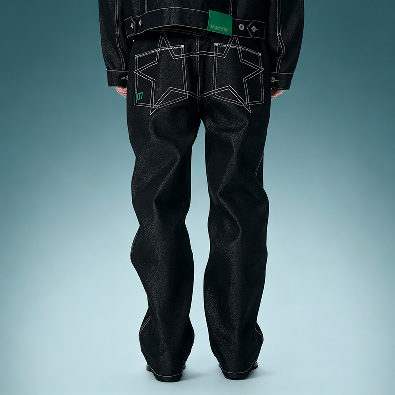 Acid Wash Stripe Jeans