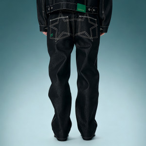 Custom Acid Wash Stripe Jeans | Straight Leg Denim Jeans | Streetwear Apparel Manufacturer