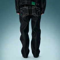 Custom Acid Wash Stripe Jeans | Straight Leg Denim Jeans | Streetwear Apparel Manufacturer