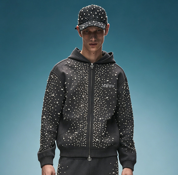 Custom Oversized Zipper Sweatshirt | Vintage Acid Wash Hoodie | Y2K Hip Hop Rhinestone Hoodie