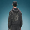 Custom Oversized Zipper Sweatshirt | Vintage Acid Wash Hoodie | Y2K Hip Hop Rhinestone Hoodie