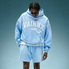 Custom Letter Logo Print Tracksuit | Oversized Hoodie Mesh Sport Short Set | Organic Cotton Sweatsuit