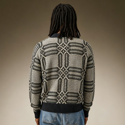 Custom V-Neck Cardigan Sweater | Streetwear Oversized Sweater Wholesale | Unisex Boxy Layering Men's Knit Jacket