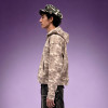 Custom Camo Pigment Print Cropped Hoodie | Y2K 300GSM Cotton Hoodie | Fleece Full Zip Hoodie Wholesale