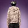 Custom Camo Pigment Print Cropped Hoodie | Y2K 300GSM Cotton Hoodie | Fleece Full Zip Hoodie Wholesale