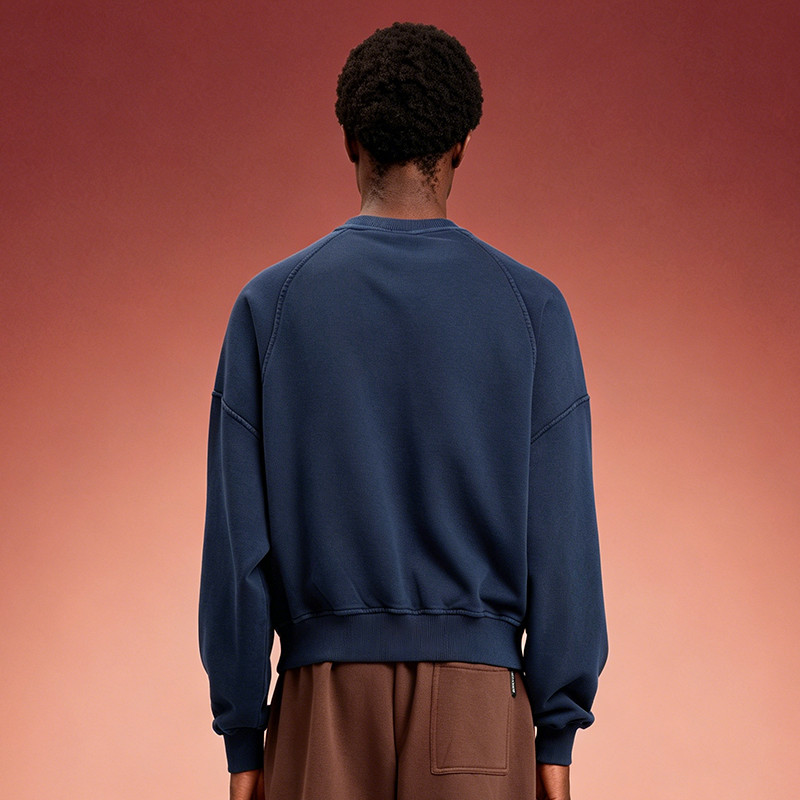 Boxy fit washed fleece hoodie